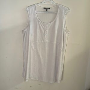 White, Picadilly Sleeveless Top, Size XXL
